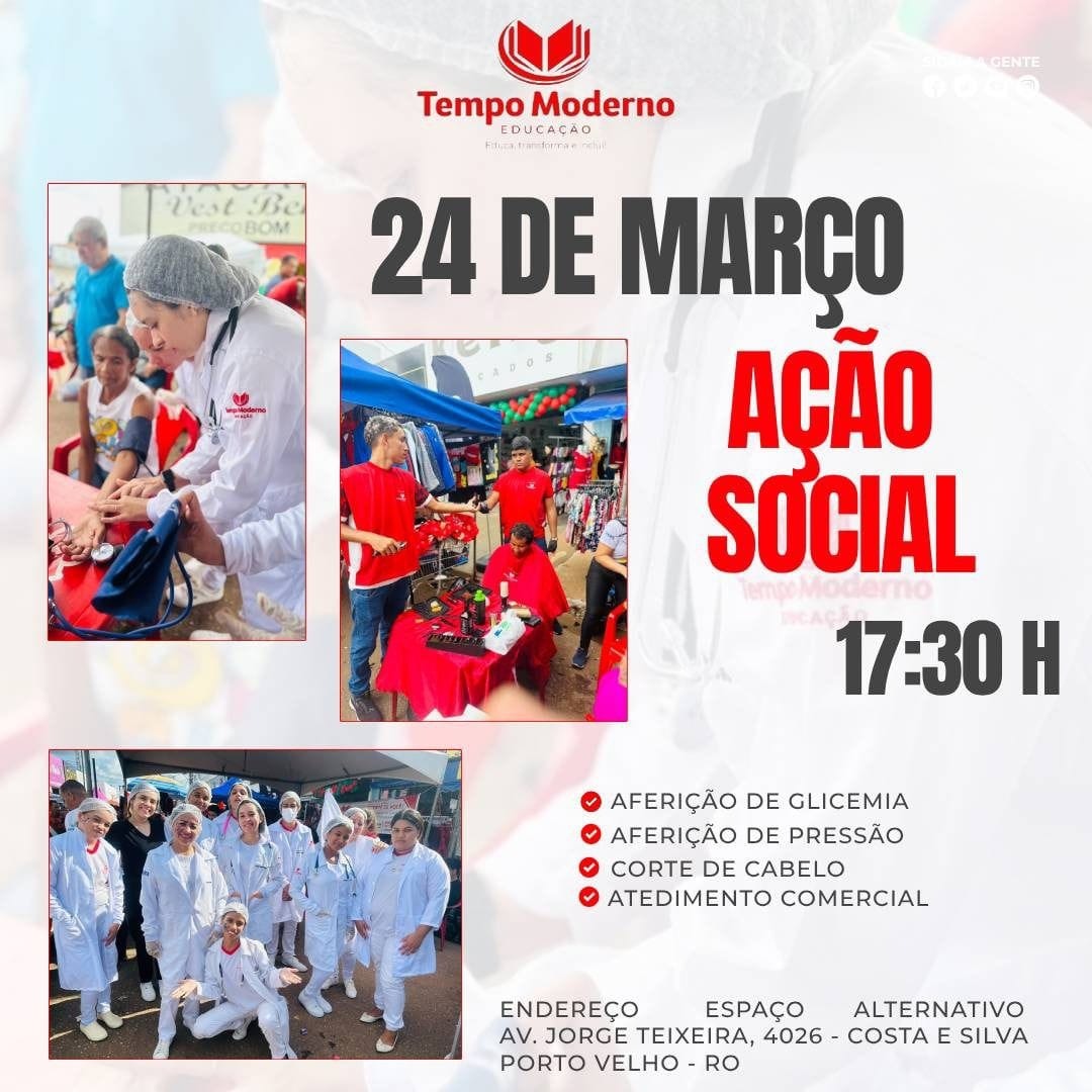 EVENTO: Tempo Moderno Educação promove ação social no próximo domingo