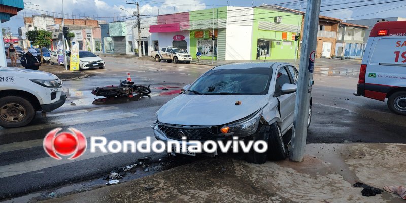 URGENTE: Motociclista é socorrido intubado após gravíssimo acidente na Carlos Gomes 